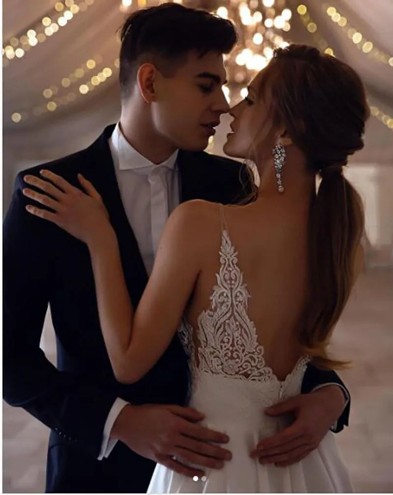 Robe en Satin et Dentelle