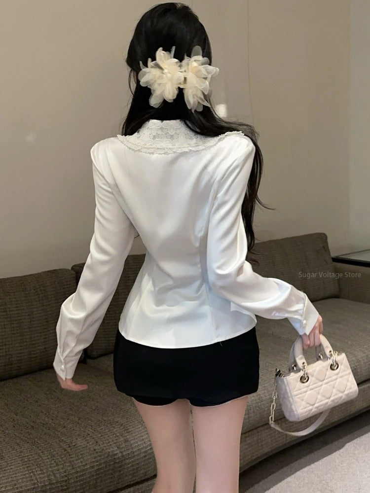 Chemise en Satin Blanche