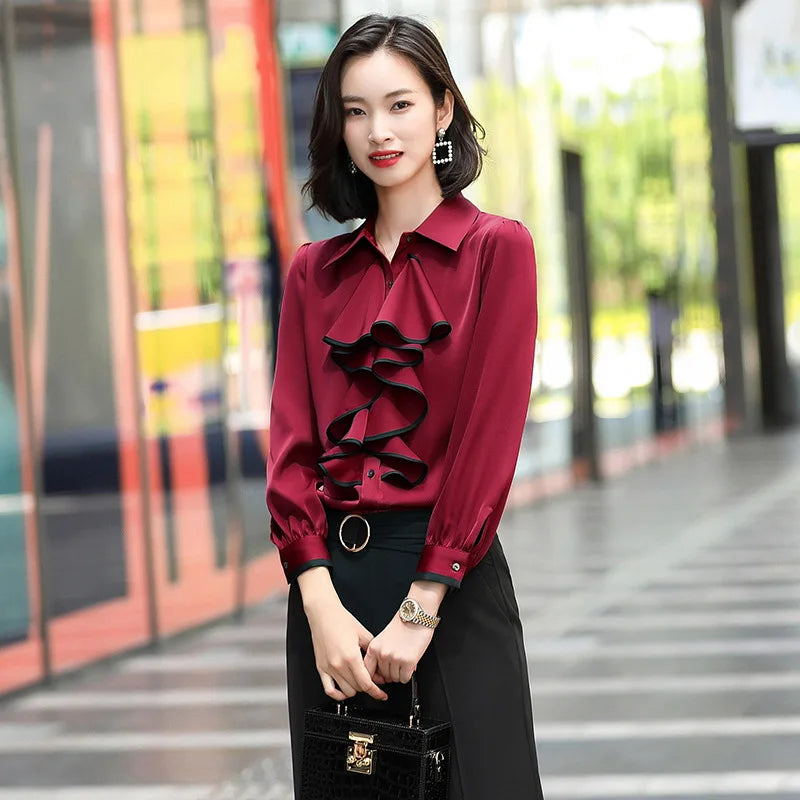 Blouse Satin Rouge