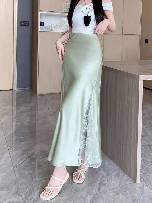Jupe Satin et Dentelle