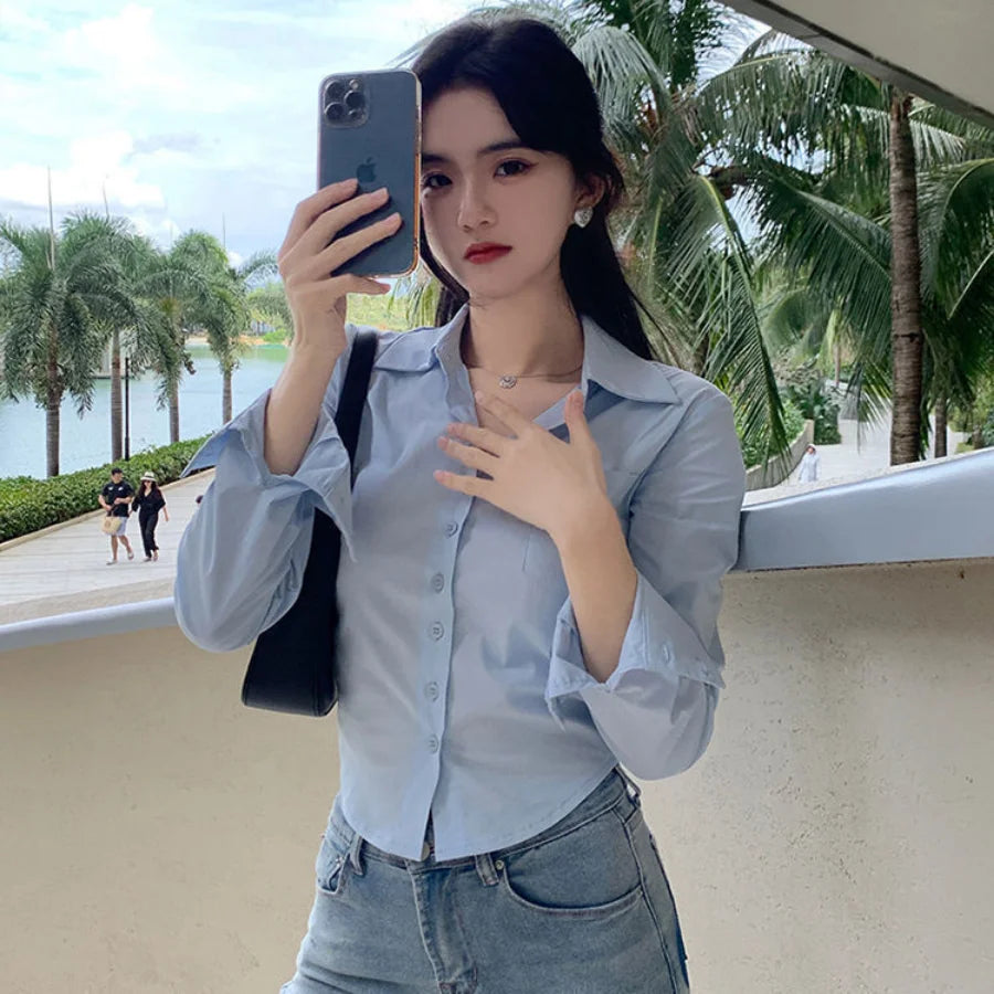 Satin Crop Blouse