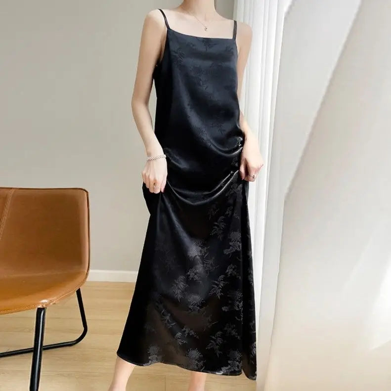 Simple Robe en Satin Longue