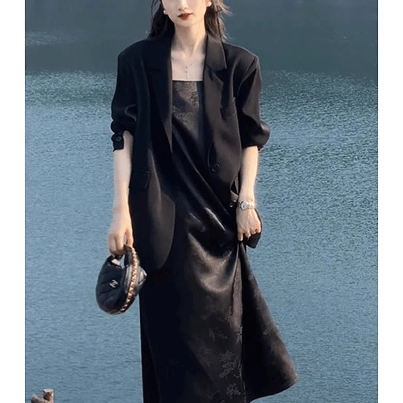 Simple Robe en Satin Longue