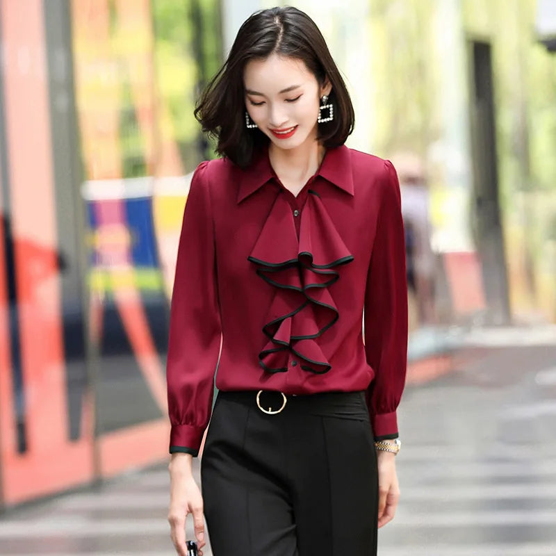 Blouse Satin Rouge