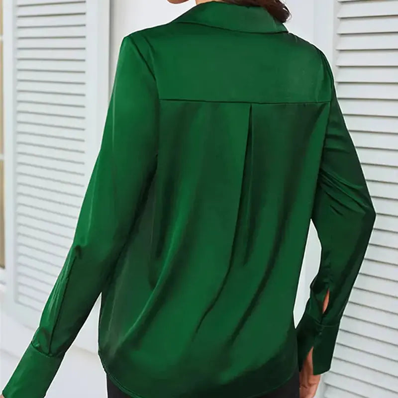 Chemise Verte en Satin