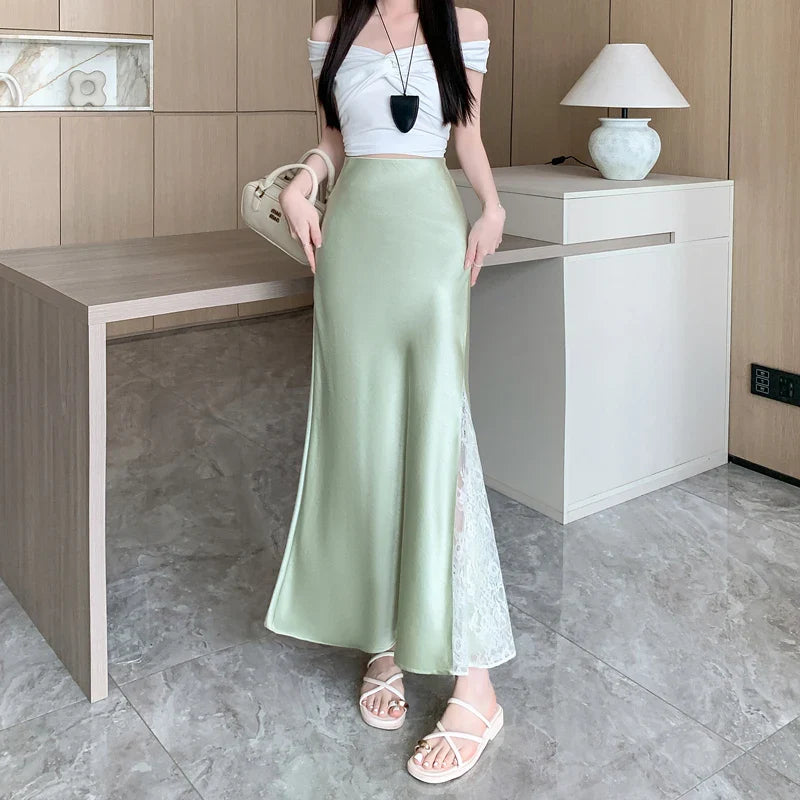 Jupe Satin et Dentelle