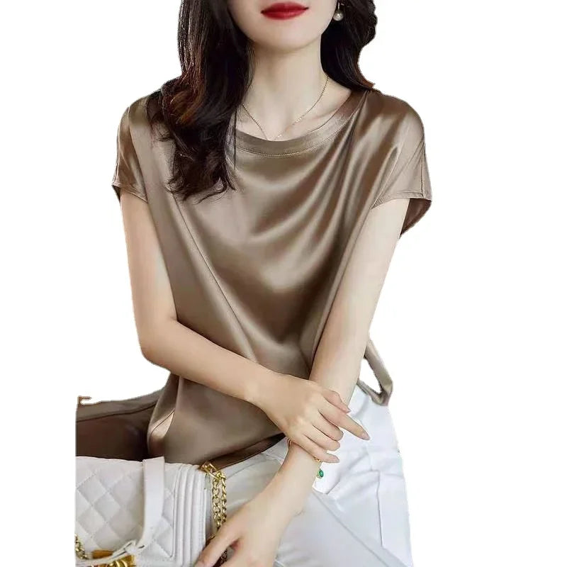 Blouse Satin Manche Courte