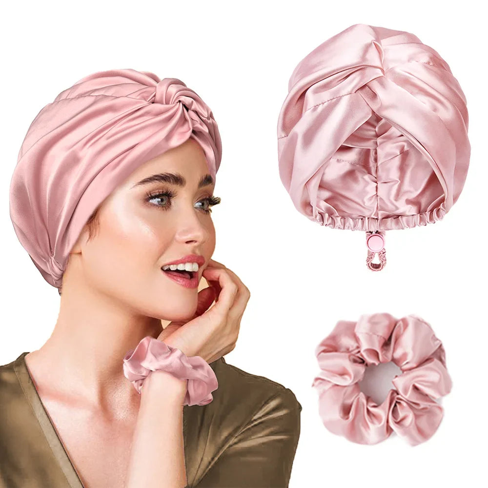 Bonnet en Satin Rose