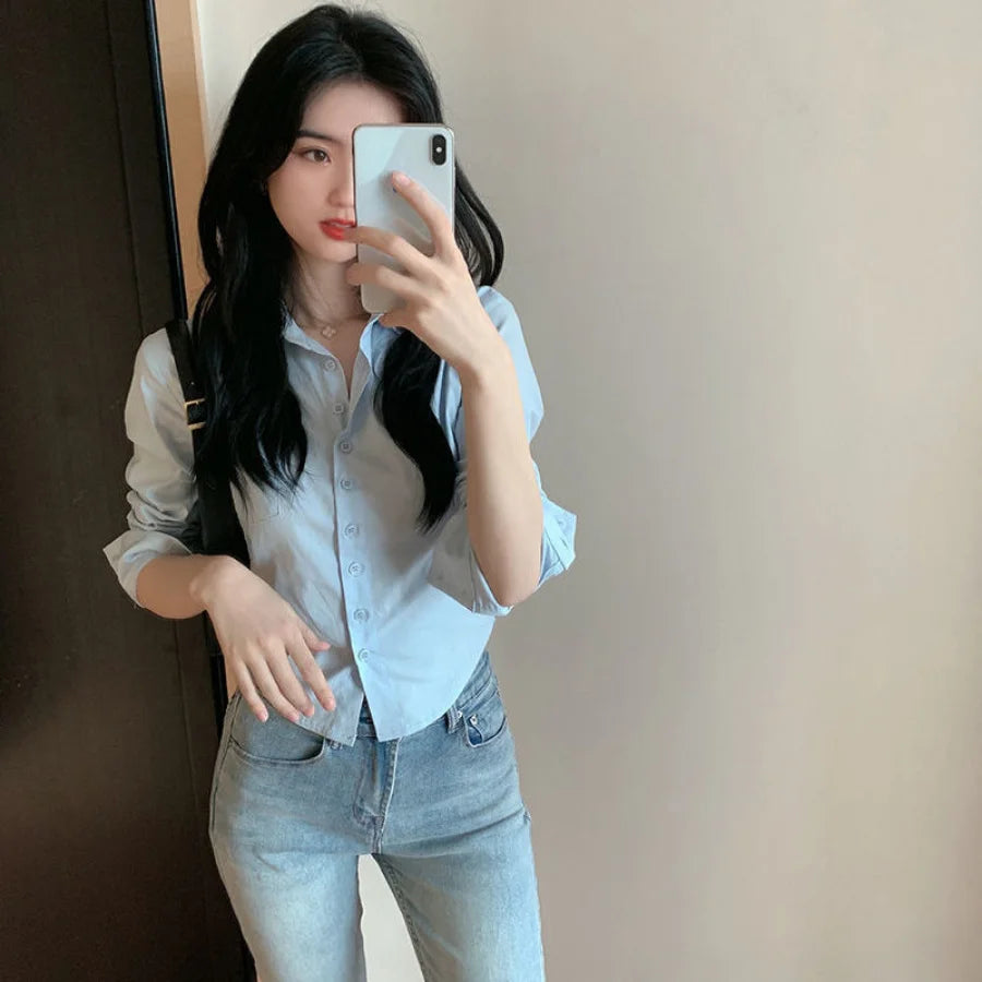 Satin Crop Blouse