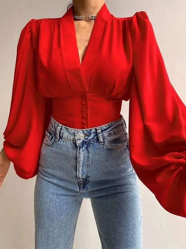 Chemise en Satin Rouge