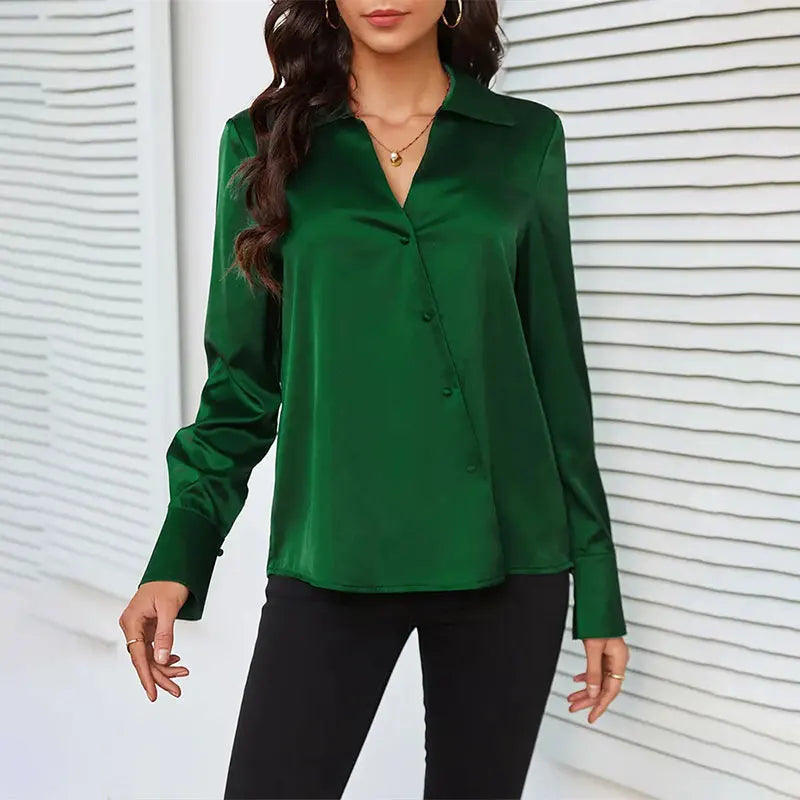 Chemise Verte en Satin