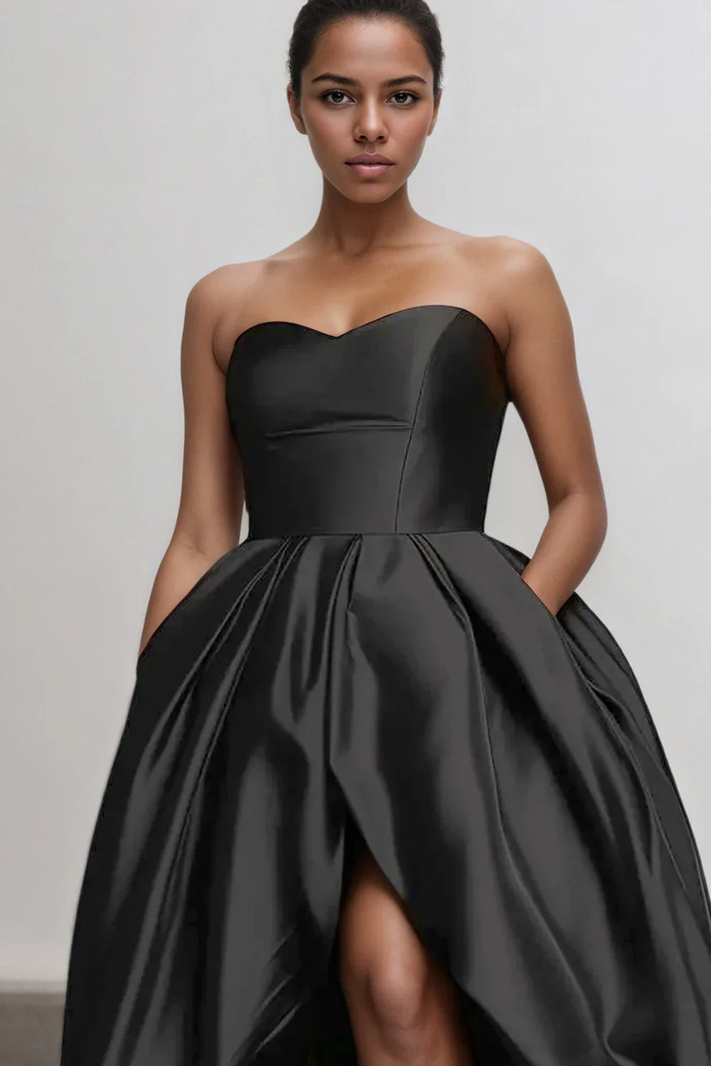 Robe en Satin Noir