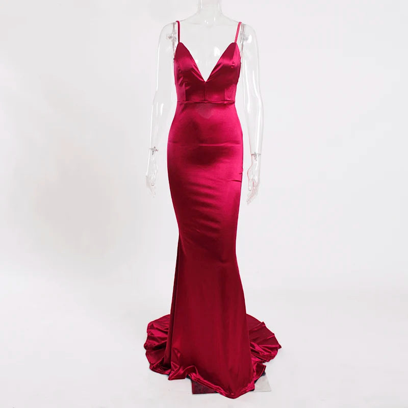 Robe Bordeaux en Satin