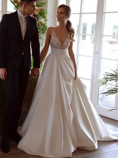 Robe en Satin et Dentelle