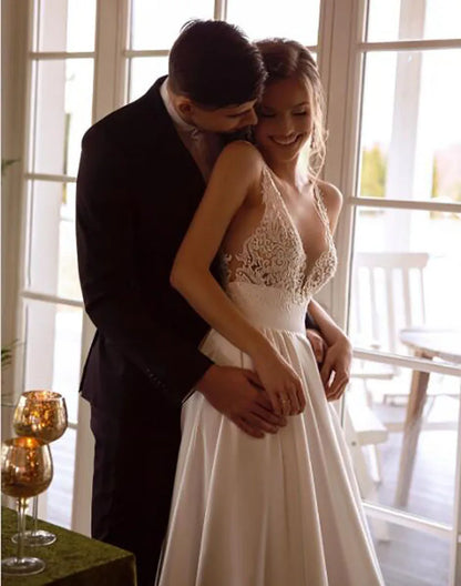 Robe en Satin et Dentelle