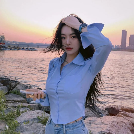 Satin Crop Blouse