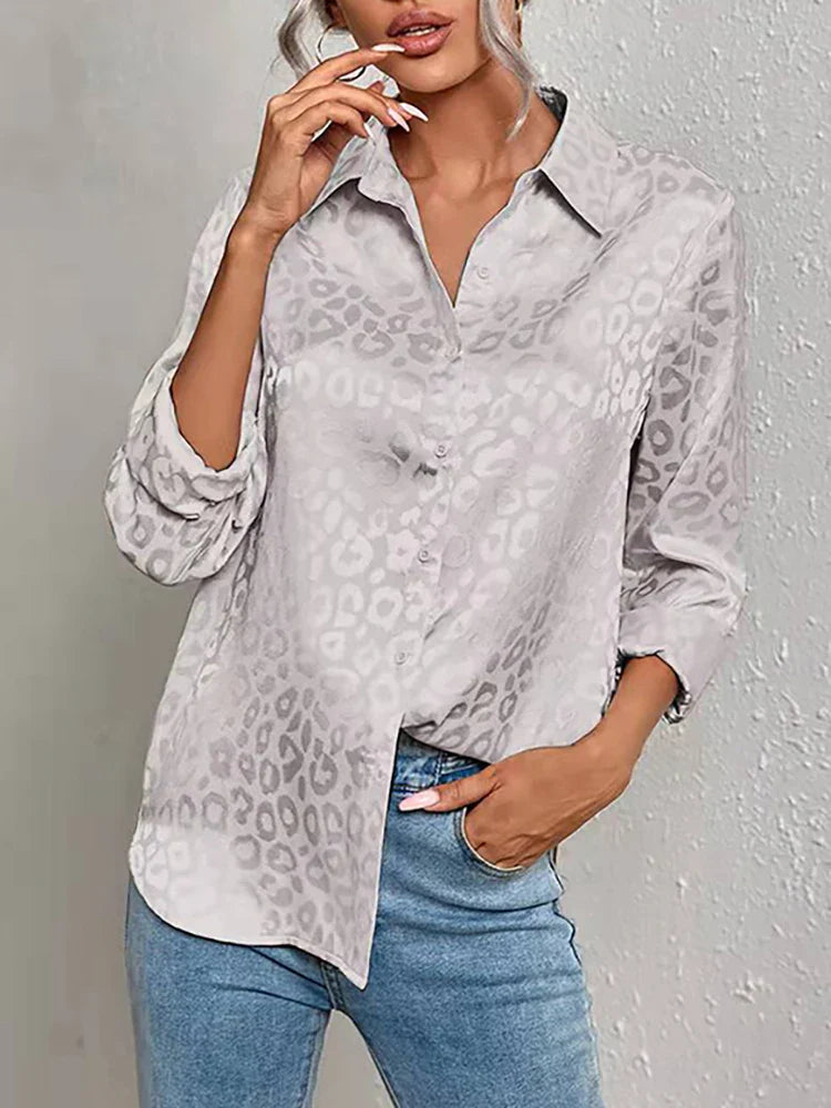 Léopard Satin Blouse