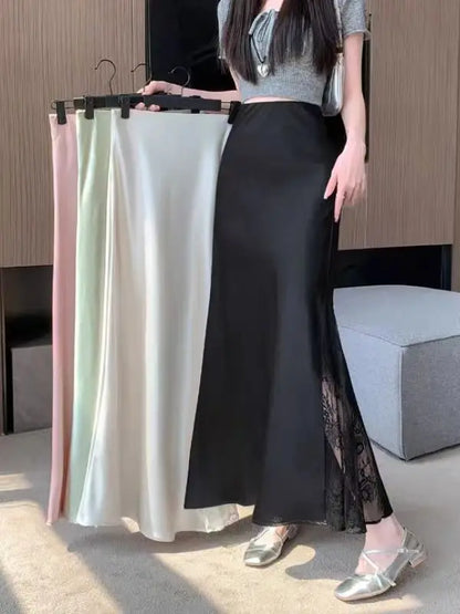 Jupe Satin et Dentelle