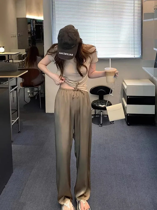 Pantalon Satin Marron