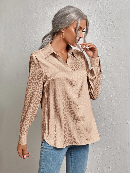 Léopard Satin Blouse