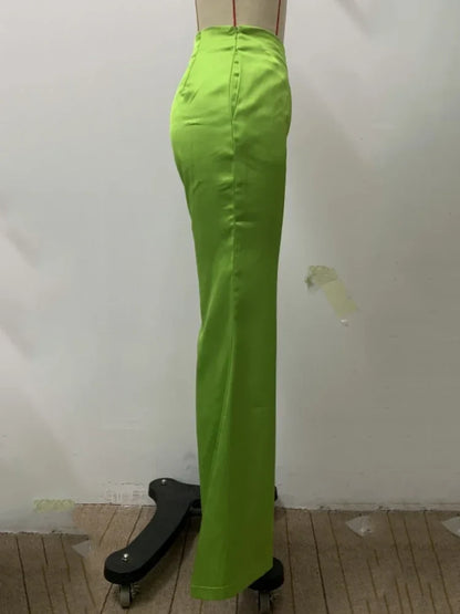 Pantalon Satin Vert