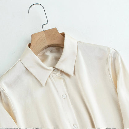 Chemise en Satin Beige