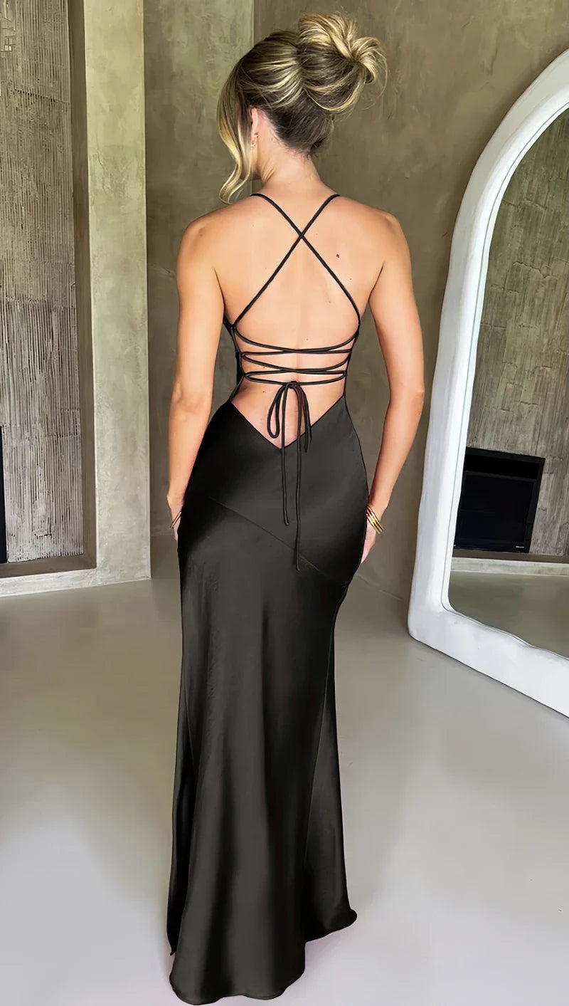 Robe en Satin Dos Nu