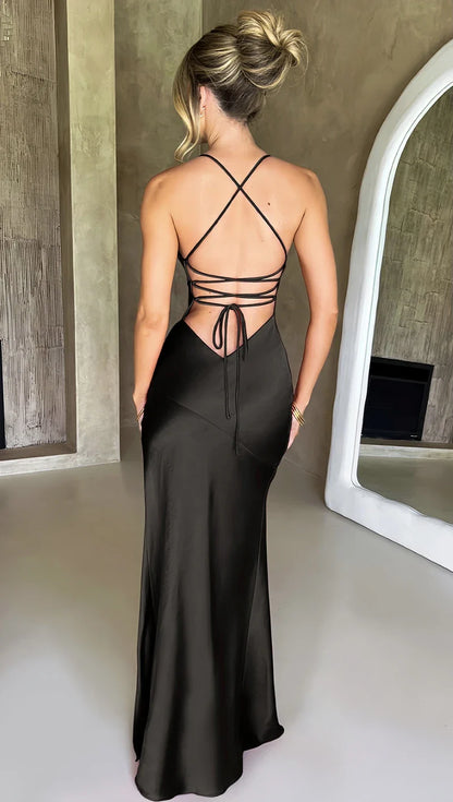 Robe en Satin Dos Nu