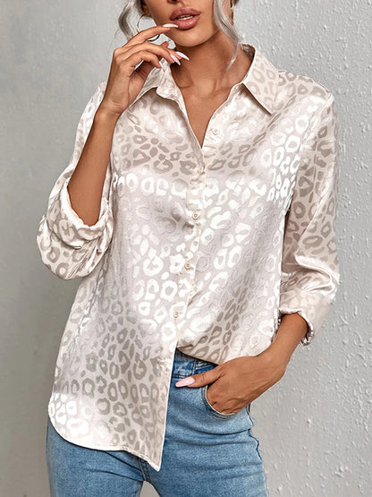 Léopard Satin Blouse