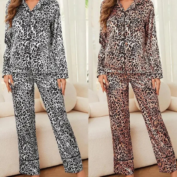 Pyjama Satin Léopard