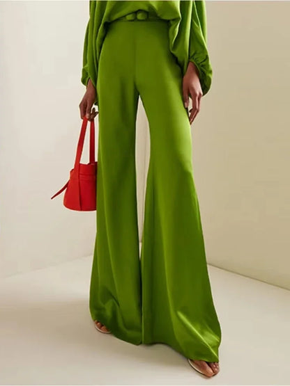 Pantalon Satin Vert