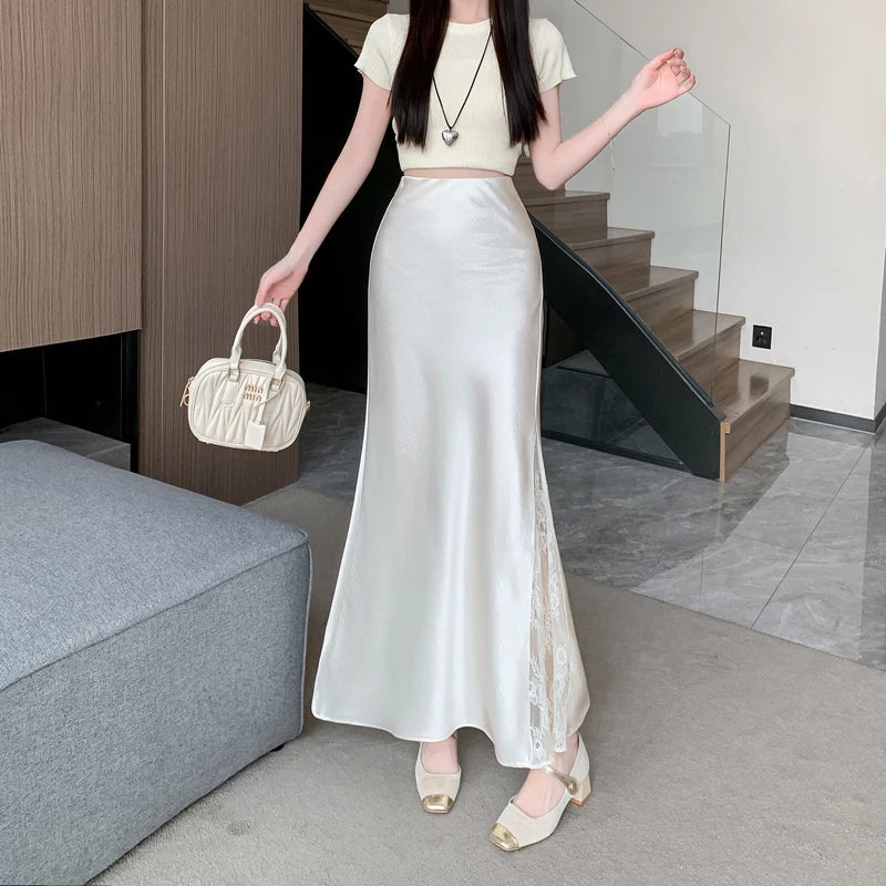 Jupe Satin et Dentelle