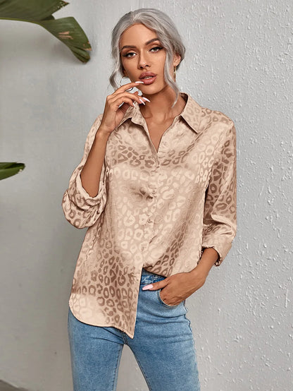 Léopard Satin Blouse