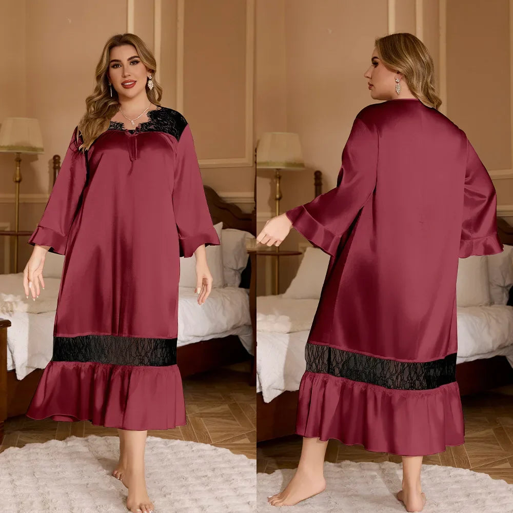Chemise de Nuit en Satin Grande Taille