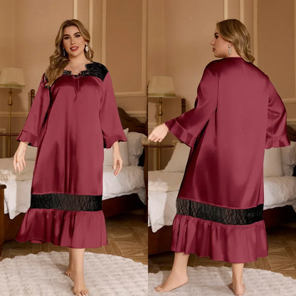 Chemise de Nuit en Satin Grande Taille