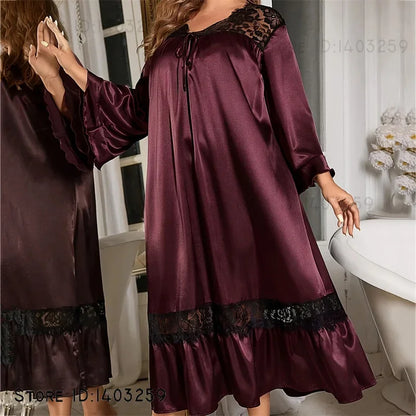 Chemise de Nuit en Satin Grande Taille