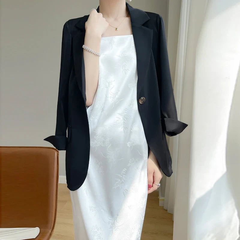 Simple Robe en Satin Longue