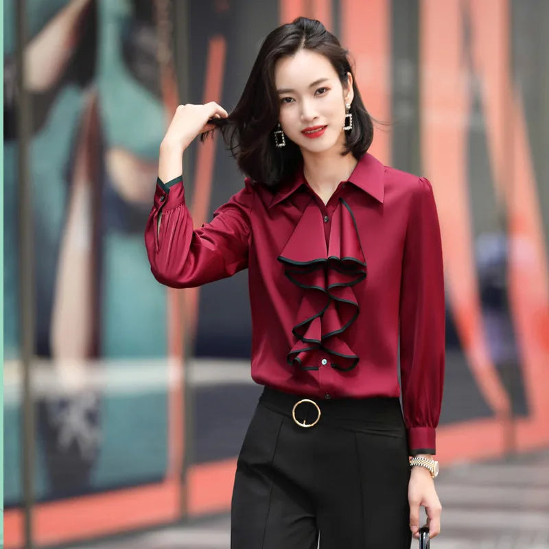 Blouse Satin Rouge