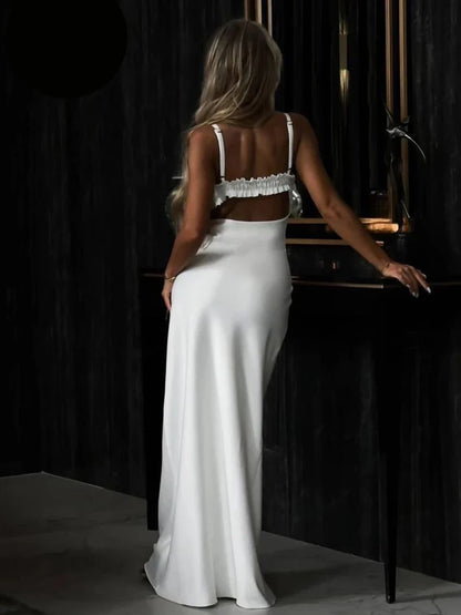 Robe en Satin Blanc