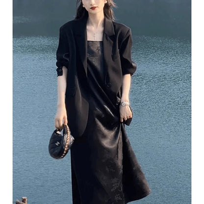 Simple Robe en Satin Longue