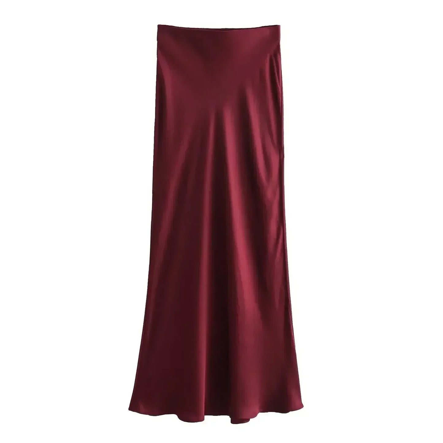 Jupe Longue Satin Bordeaux