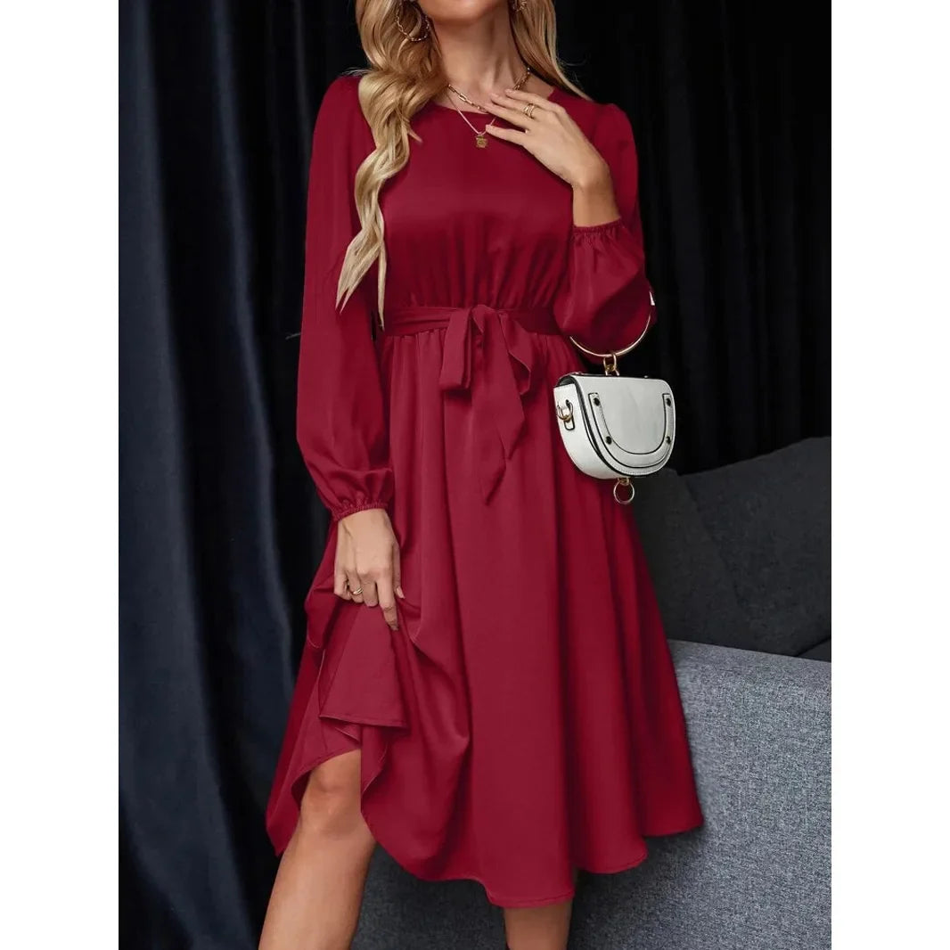 Robe en Satin avec Manche