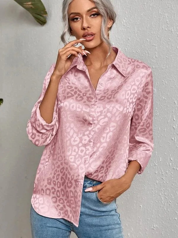 Léopard Satin Blouse