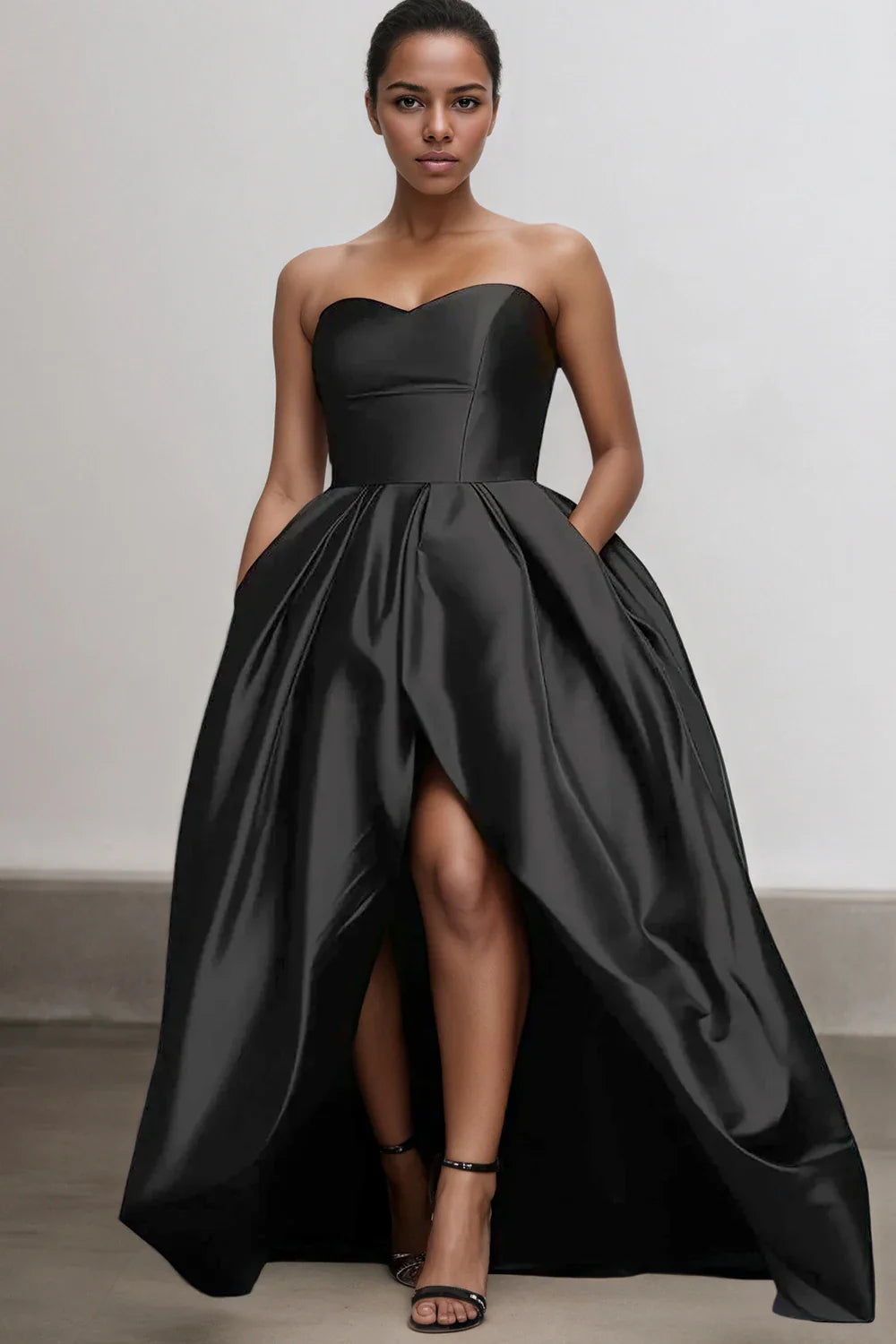 Robe en Satin Noir