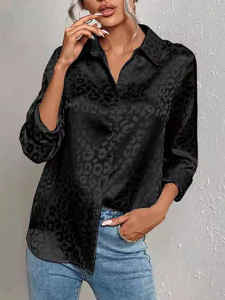 Léopard Satin Blouse