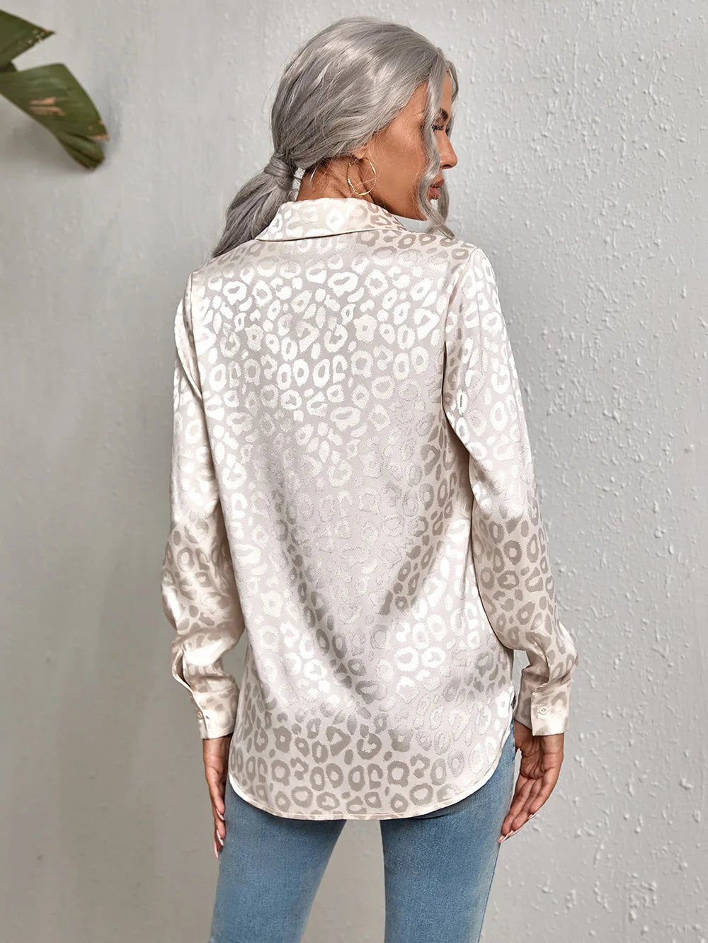 Léopard Satin Blouse