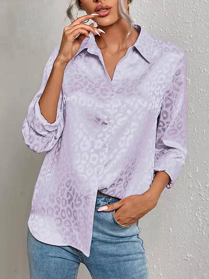 Léopard Satin Blouse