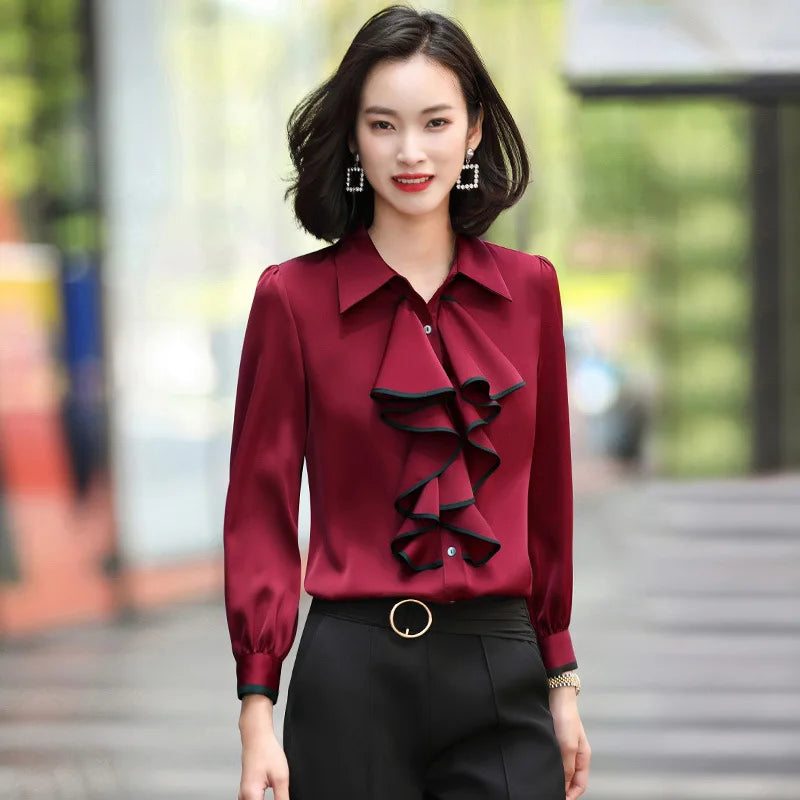 Blouse Satin Rouge
