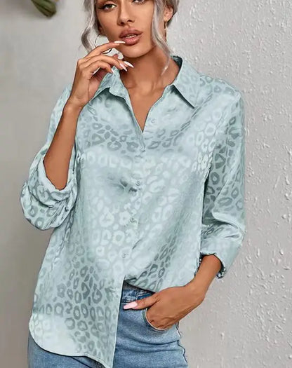Léopard Satin Blouse