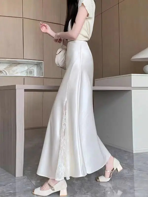 Jupe Satin et Dentelle